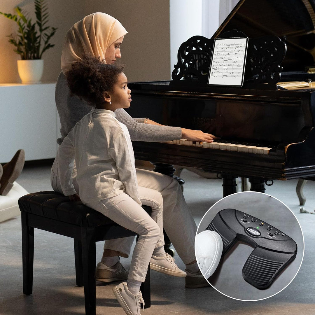 LEKATO Bluetooth Page Turning Pedal Silent Sheet Music Page Turner Foot Pedal for Tablet and Phone
