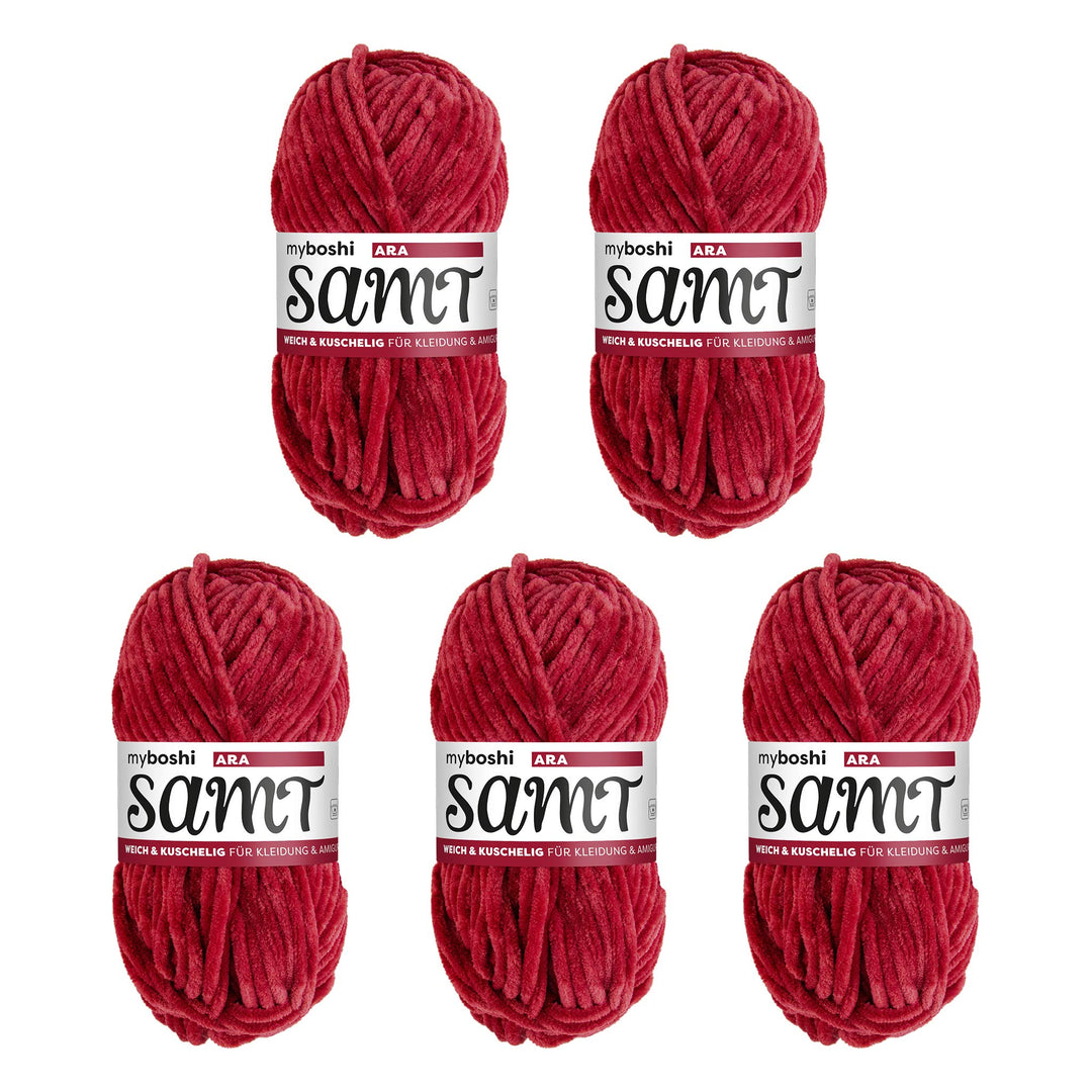 myboshi Samt Wolle zum Häkeln und Stricken, weiche Chenille Wolle im XXL-Knäuel, perfekt für Amiguru