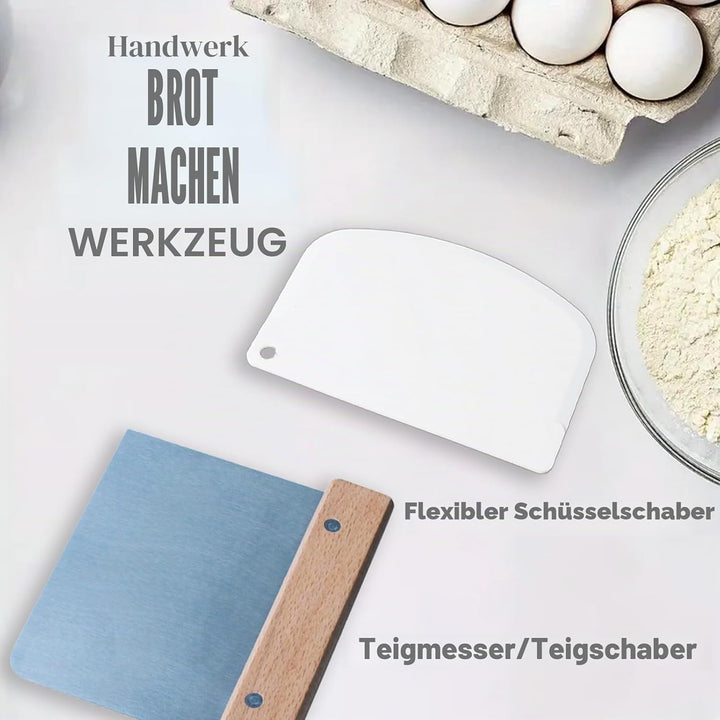 Jeensley Gärkörbchen Sauerteig Starterset Box verpackter runder Sauerteigbrot-Gärkorb mit Broschüre,
