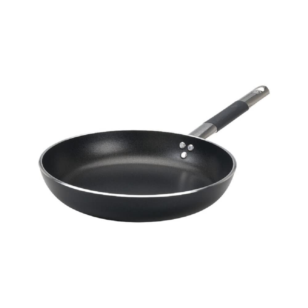 Pentole Agnelli ALSC2111SSC32 Radiante Pfanne gerade mit geschrumpftem Boden, Aluminium, Schwarz, 32