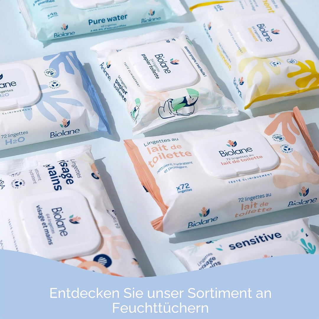 BIOLANE - Babytücher mit Wasser – 450 Tücher – 6 x 75 Stück – sanfte und effektive Reinigung – ab de