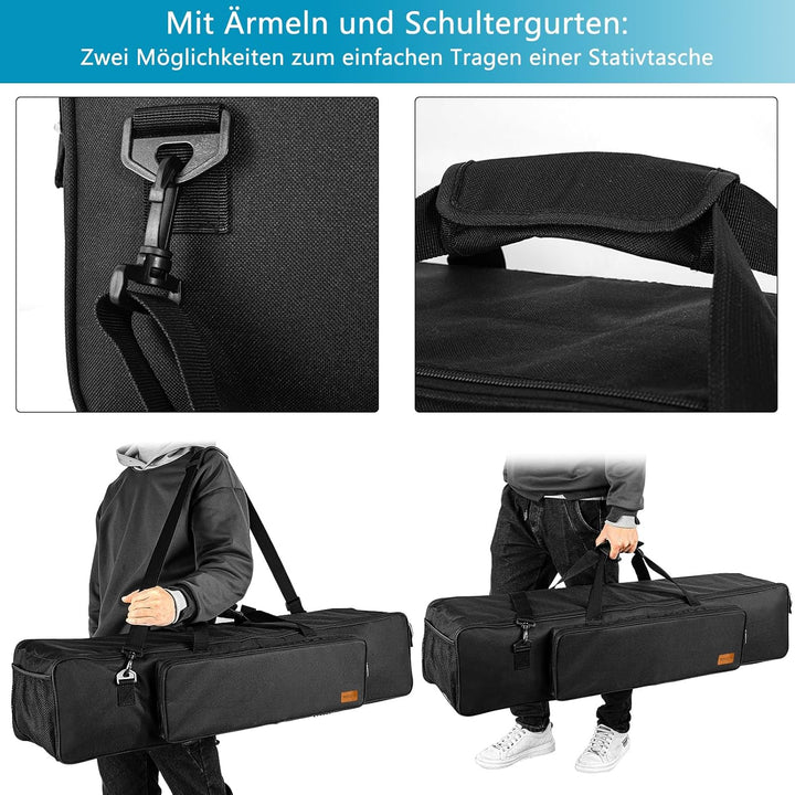Schwarze Stativtasche Stativtragetasche, 102x21x21cm strapazierfähige Nylontasche mit Schultergurten