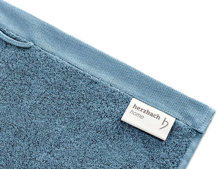 herzbach home Premium Handtücher 50 x 100 cm 4er-Set (Graublau) – Hochwertige, weiche & saugstarke H