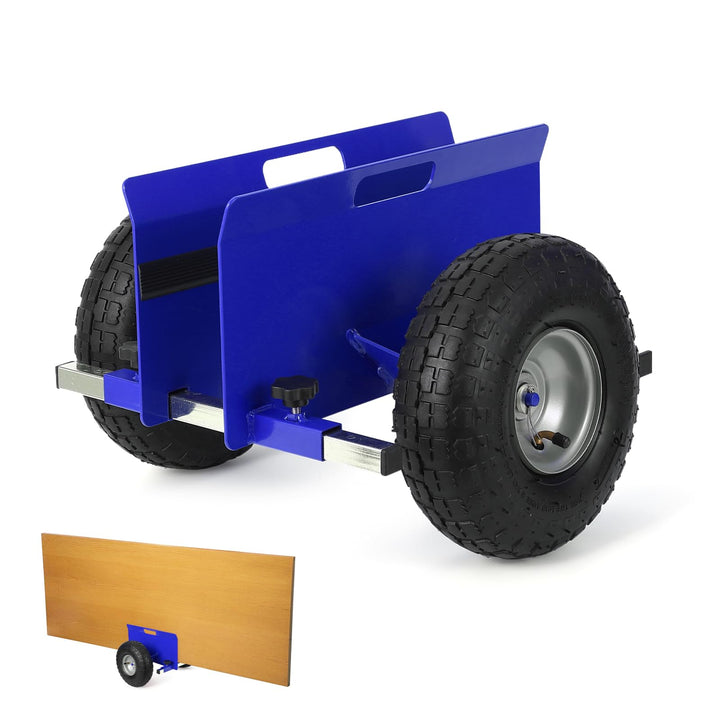 Plattenwagen, 272 kg Tragfähigkeit, Mit 25.4CM Gummiluftreifen, Klemmwagen Plattentransportwagen Pla