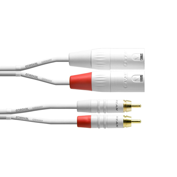 CORDIAL CABLES Duales Audiokabel XLR/Rca 6 m weiss AUDIO-KABEL Essentials RCA 6 M Single Blanc, 6 M
