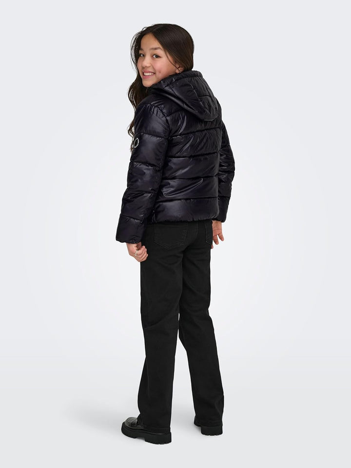 ONLY girl Jacke Abnehmbare Kapuze Steppjacke 116 Schwarz, 116 Schwarz