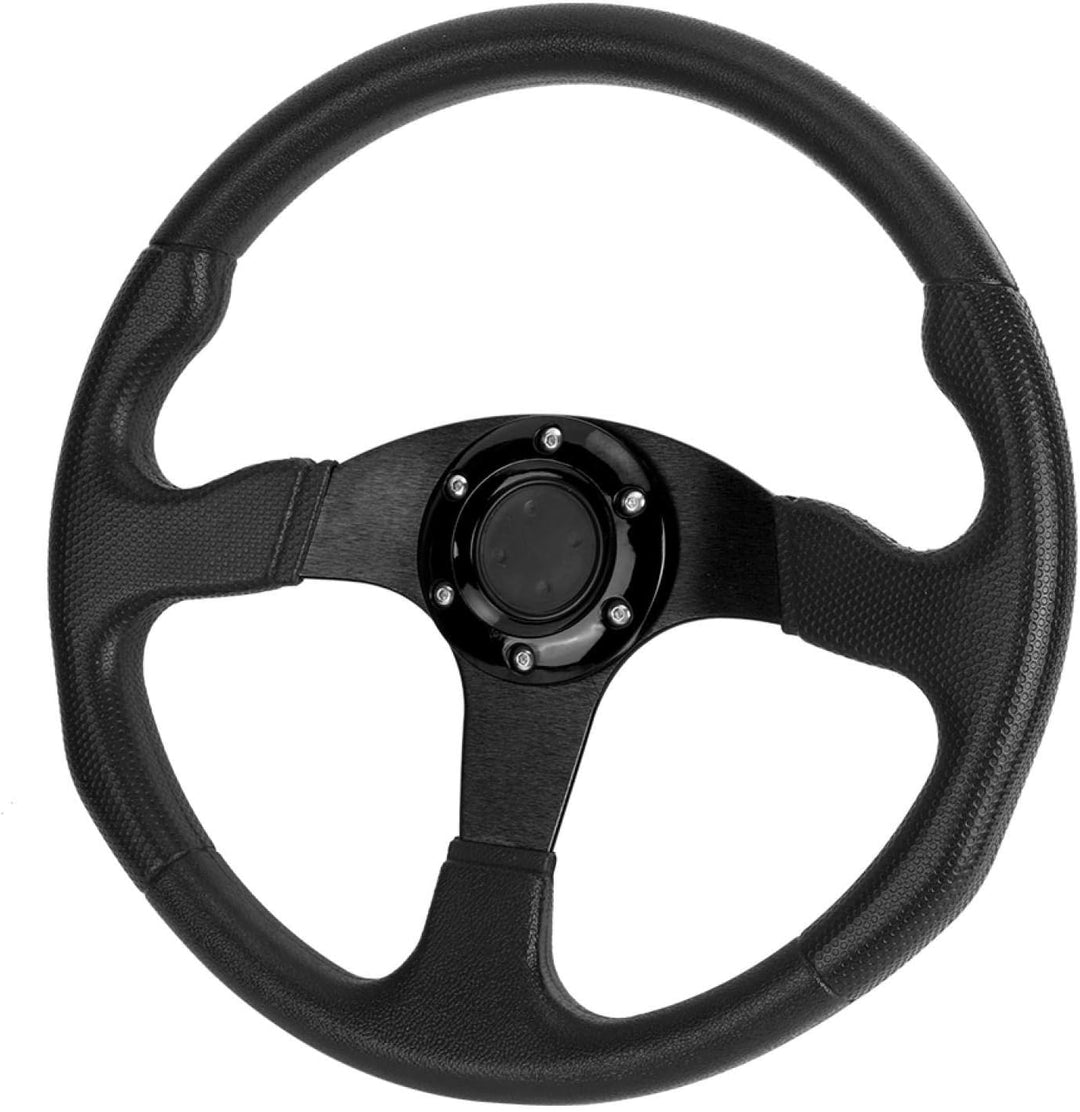 Lenkrad, Aluminiumlegierung und Lederrad, 350 mm/14 Zoll Rennwagen-Sportlenkrad, tiefe Schale mit bu