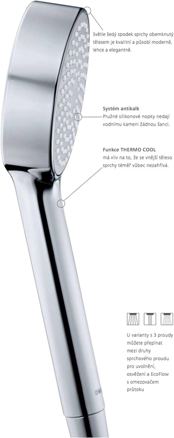 Hansa Brause / Handbrause Basicjet 1-strahlig | Schlauchanschluss G ½, Durchmesser Kopf: Ø 95 mm, Du