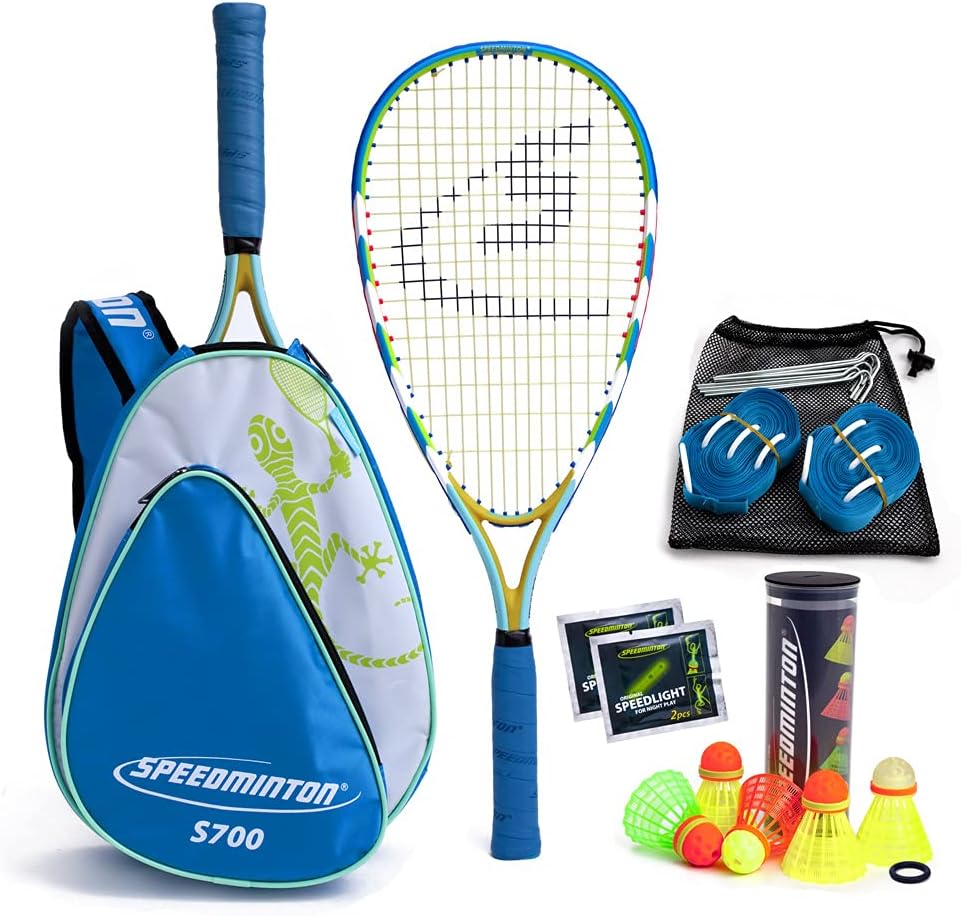 Speedminton® S700 Set – Original Speed Badminton/Crossminton Allround Set inkl. 5 Speeder®, Spielfel