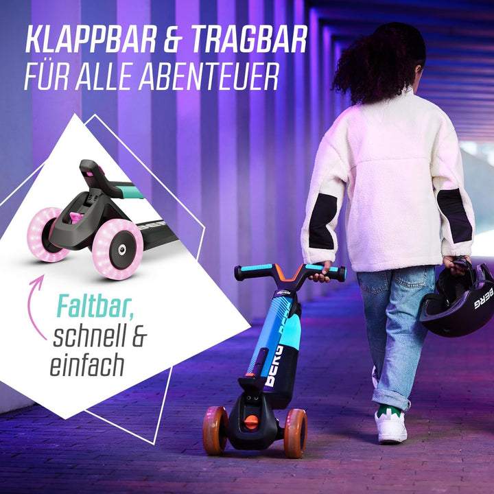 BERG Nexo Kinderroller Kinderscooter faltbar ab 2 Jahre | Höhenverstellbarer Tretroller Scooter | Dr