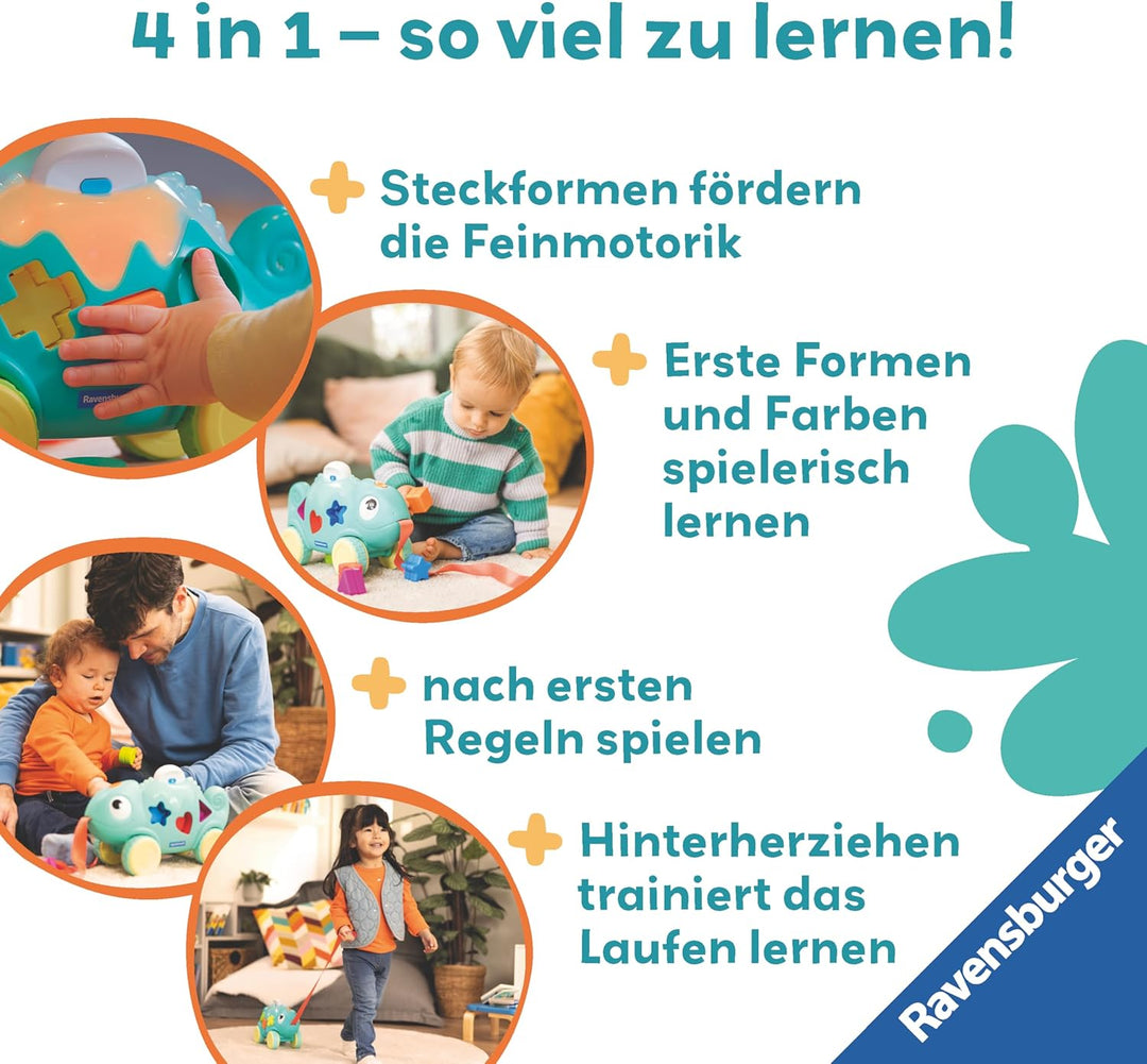Ravensburger 4875 Play+ Musikalisches Formen und Farben Chamäleon, Farben- und Formensortierer, mit