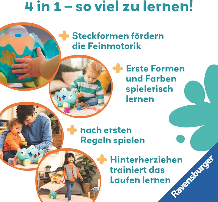 Ravensburger 4875 Play+ Musikalisches Formen und Farben Chamäleon, Farben- und Formensortierer, mit