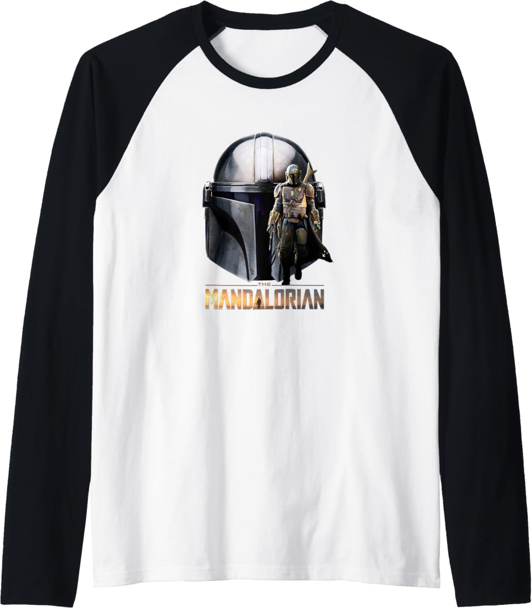 Star Wars The Mandalorian Helmet Portrait Mashup Raglan