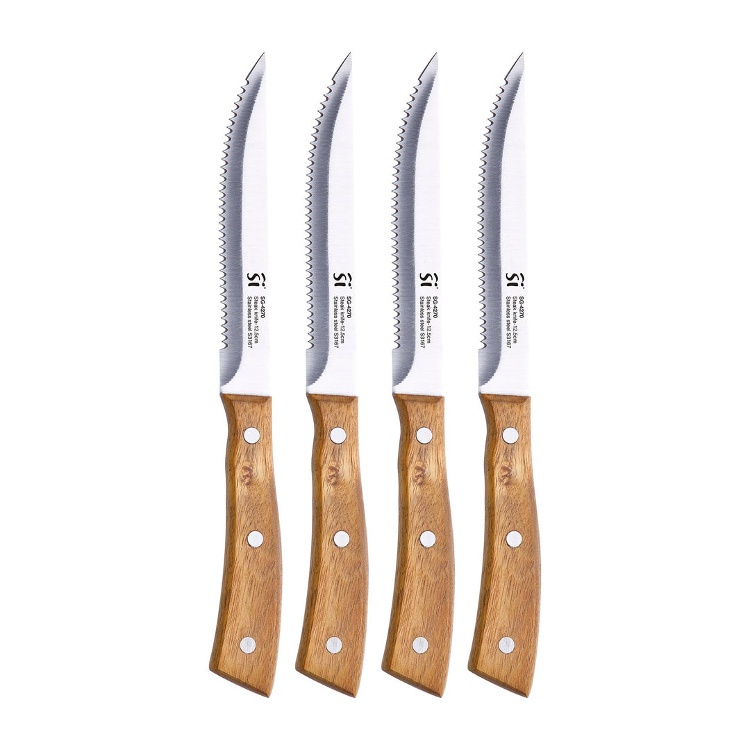 San Ignacio Compact - Set von 4 Fleischmessern - Hergestellt in Edelstahl - Mattes Finishblatt - Aca