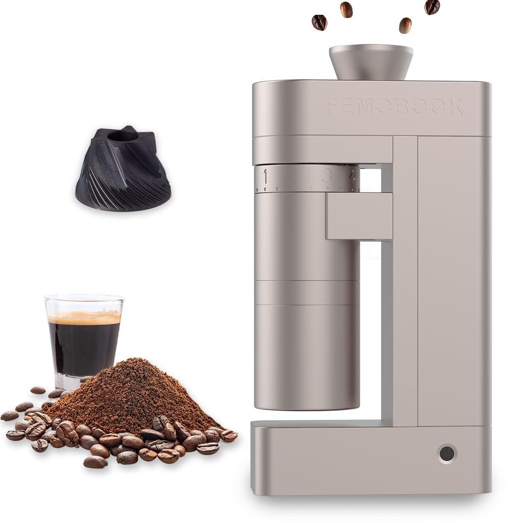Elektrische Kaffeemühle A4 Champagnergold Für Espresso – Wiederaufladbar, Kabellos, Tragbar, Für den