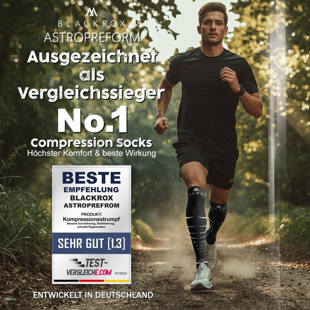 BLACKROX Kompressionsstrümpfe Sport Astropreform Kompressionssocken Vergleichssieger Sportkompressio