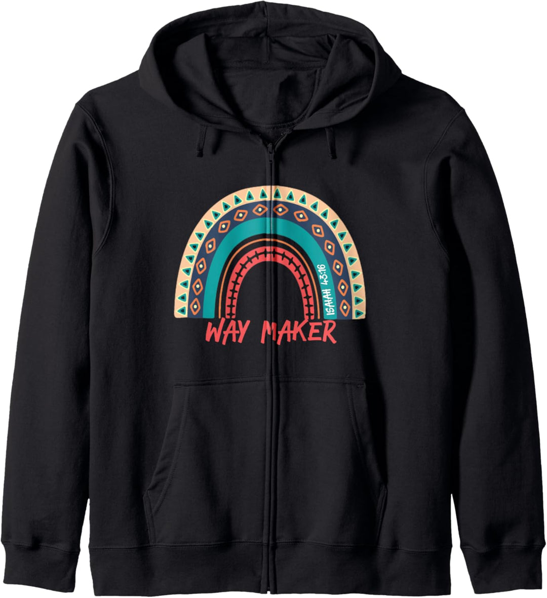 Waymaker Miracle Worker Promise Rainbow Light Colorful Kapuzenjacke