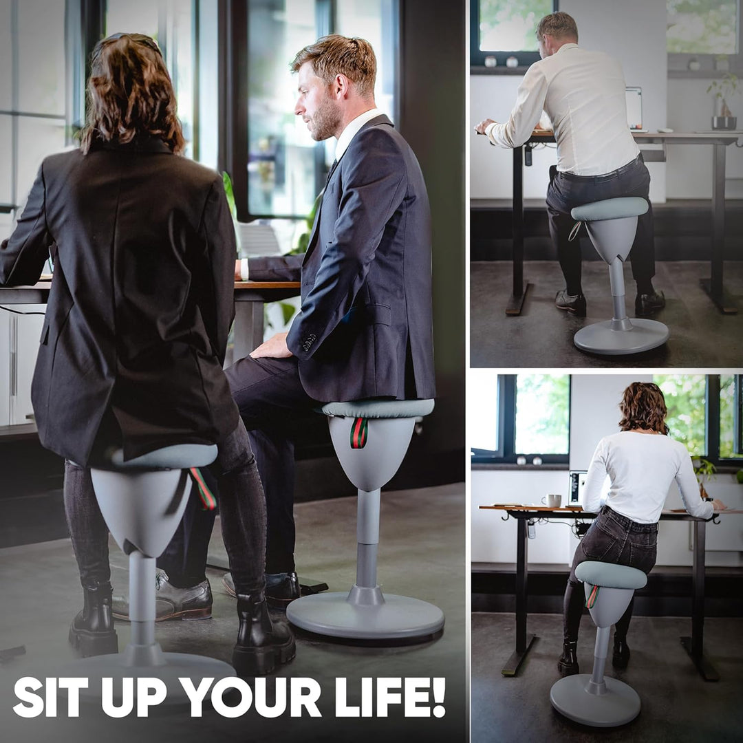 SteinLife Cone Bürohocker Ergonomisch [TESTSIEGER] Stehhocker Höhenverstellbar [58-83cm] Ergonomisch