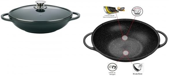 XXL WOK Wokpfanne Pfanne mit Glasdeckel Induktion Ø 40 cm DW 40