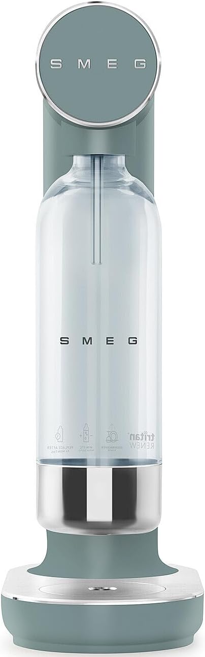 Smeg SKC01EGM Soda Maker, rutschfeste Füsse, platzsparendes Design, 800 ml, Smaragdgrün Einheitsgrös