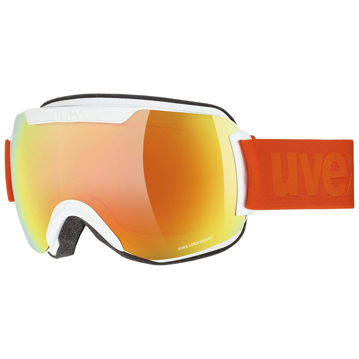 Uvex Unisex Downhill 2000 Cv Skibrille (1er Pack) Einheitsgrösse white mat/orange-green, Einheitsgrö