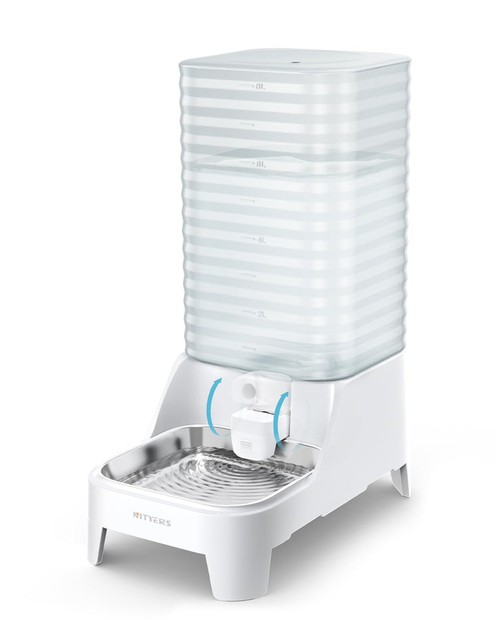8L Wasserspender für Hunde und Katzen mit patentiertem Wasserhahn, futterautomat Katze mit Filter,ve