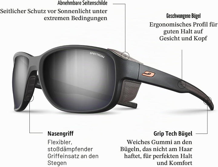 Julbo Herren Sonnenbrille, Schwarz / Orange