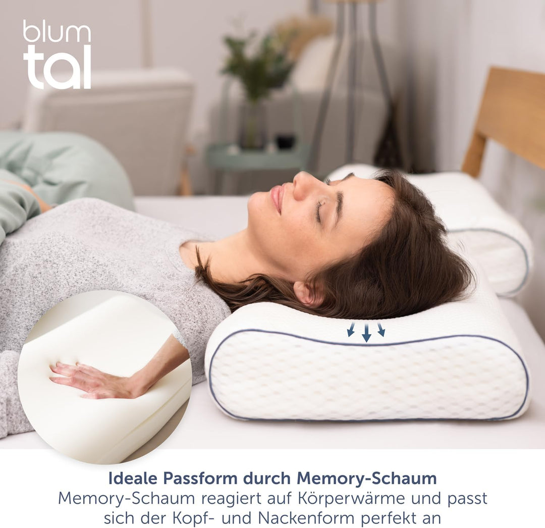 Blumtal Orthopädisches Nackenstützkissen aus Memory Foam - ergonomisches Kopfkissen mit individuelle