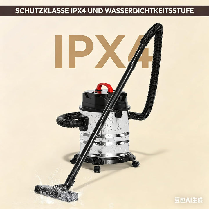 Nass- und Trockensauger 1800W, 18L Edelstahl Behälter, Allzweck Staubsauger für Teppich &amp; Glatte Böd