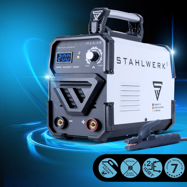 STAHLWERK ARC 200 ST IGBT - Schweissgerät DC MMA/E-Hand/Lift-TIG Welder mit echten 200 Ampere sehr k