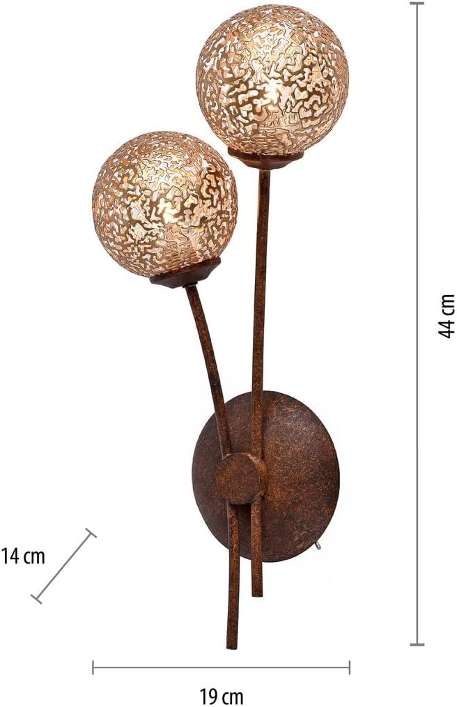 Paul Neuhaus 9032-48, Wandleuchte, Aluminium, Rost, 17 x 18 x 19 cm
