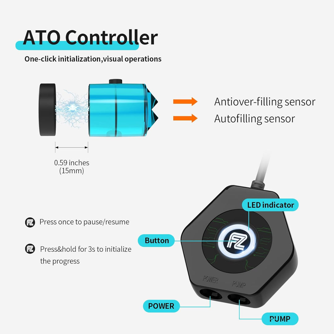 Fzone 0,7 Zoll Mini Nachfüllautomatik Aquarium Nachfüllanlage für Meerwasser- und Süsswasseraquarien