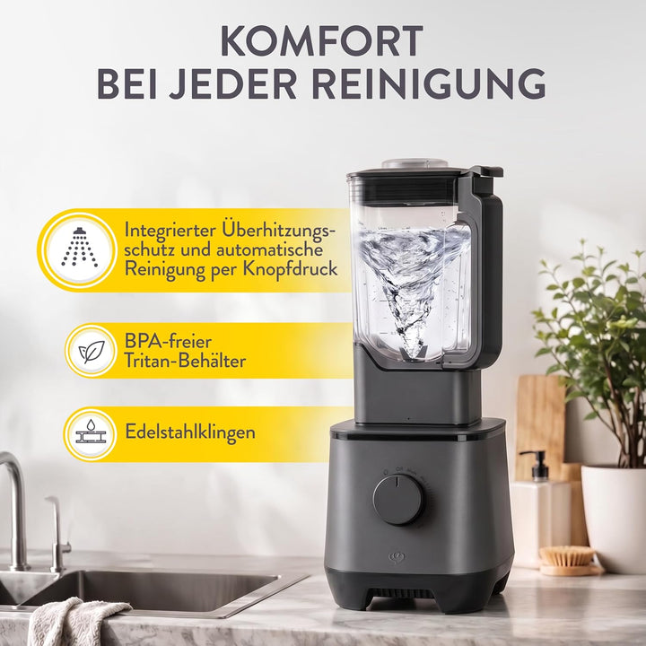 SPRINGLANE Hochleistungsmixer Hanno 2000 W, 32.000 U/min, 4 Programme, Selbstreinigungsfunktion, Sta