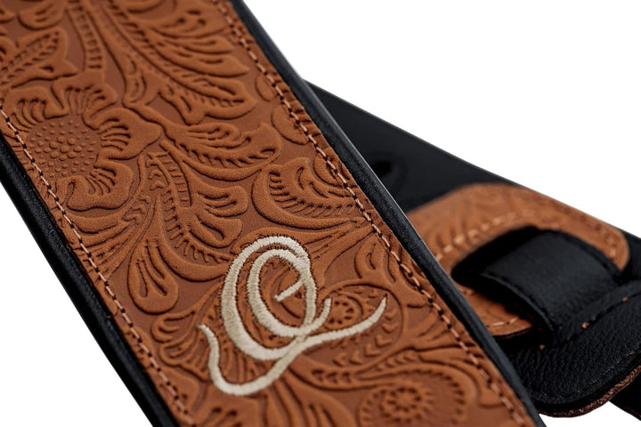 Ortega Guitars Echtleder Gitarrengurt längenverstellbar - Akustik Gitarre / Bass, E-Gitarre, E-Bass