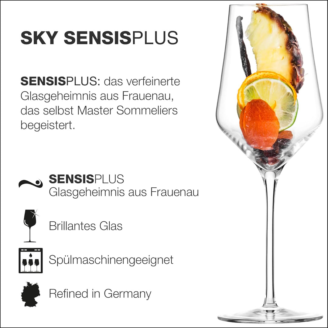 Eisch Sky Weissweinglas, SensisPlus Belüftungstechnologie, bleifrei, spülmaschinenfest, 2 Stück, 380