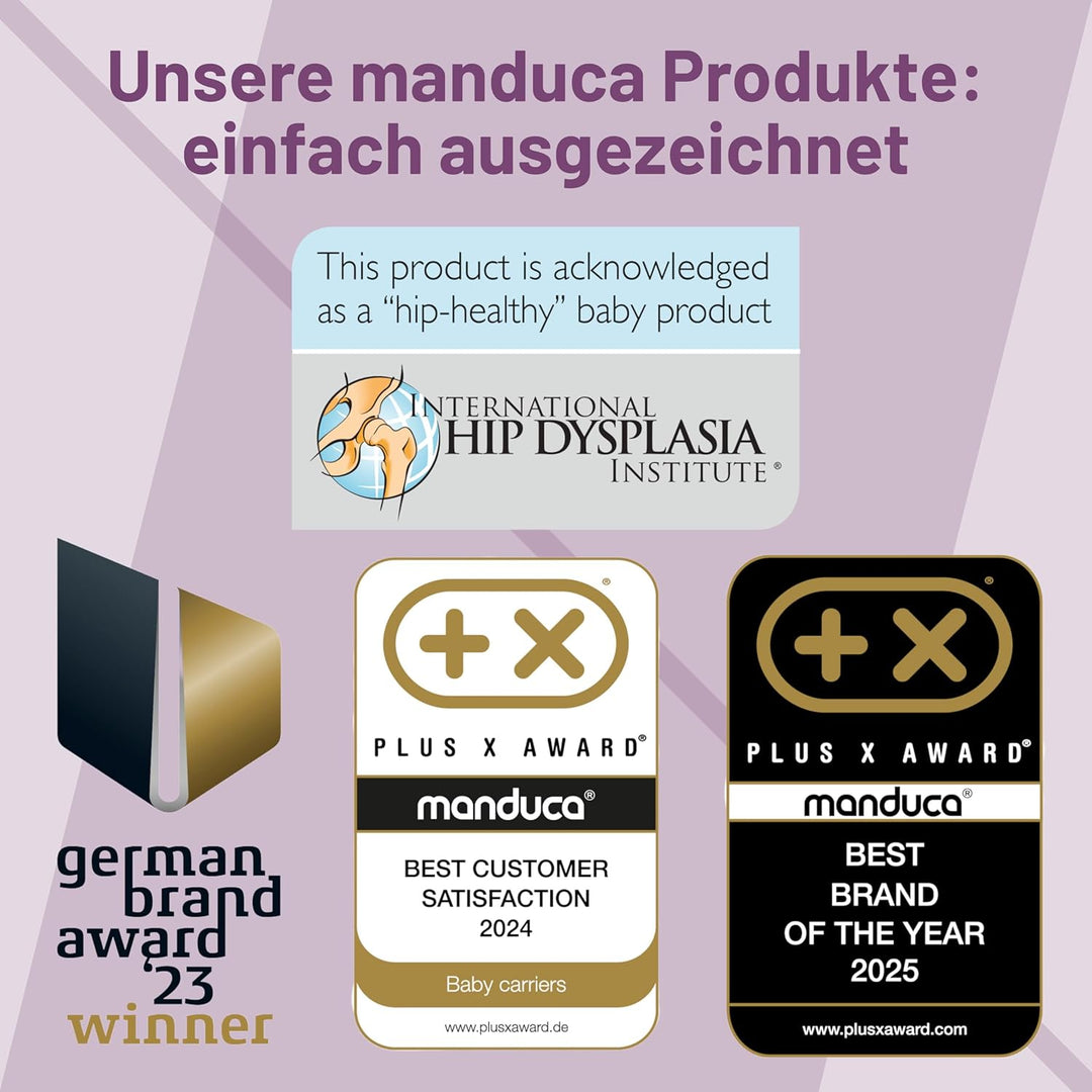 manduca Sling – elastisches Babytragetuch für Neugeborene ab 3,5 kg und Babys bis 15 kg – stabiles T