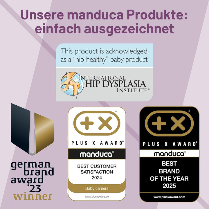 manduca Sling – elastisches Babytragetuch für Neugeborene ab 3,5 kg und Babys bis 15 kg – stabiles T