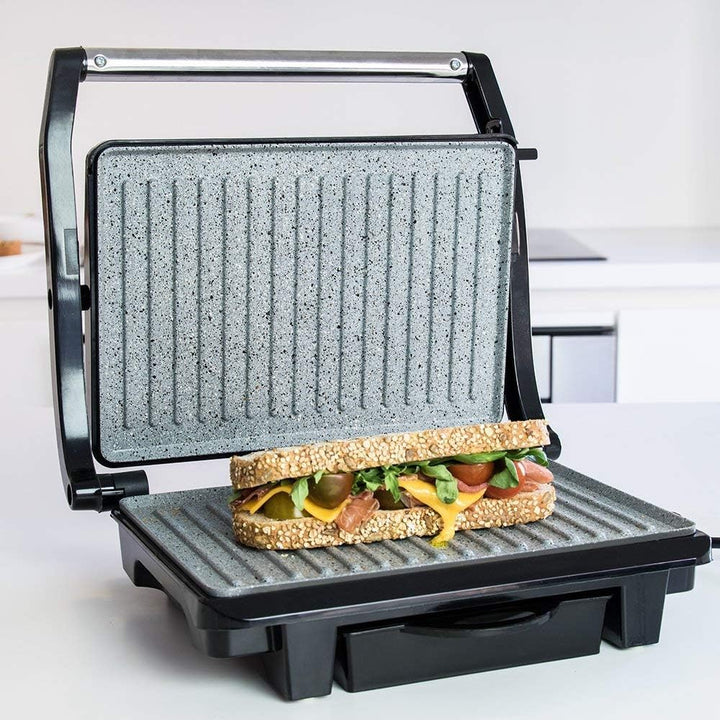 Cecotec Rock´n Grill 1000 W. Elektrischer Grill, RockStone Antihaftbeschichtung, 1000 W, 25,5 x 29,5