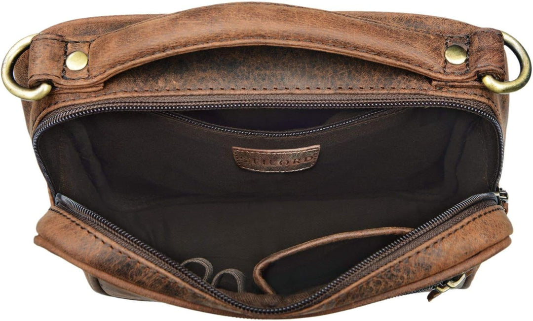 STILORD 'Mats' Herren Handtasche Leder Vintage kleine Messenger Bag mit Tragegriff Tablettasche für