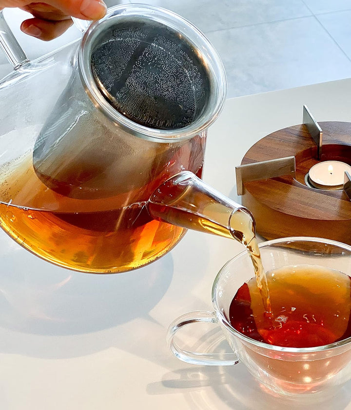 AdHoc TK50 Teekanne 1,5 l mit Filter für losen Tee ORIENT+, Glas/Edelstahl