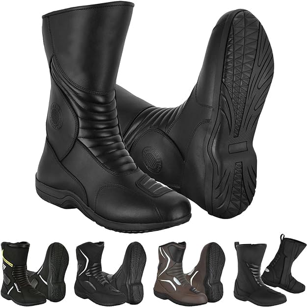 Motorradschuhe für Herren, Strassenschuhe, verstärkt, Aufprallschutz, rutschfeste Sohle Protek 47 EU