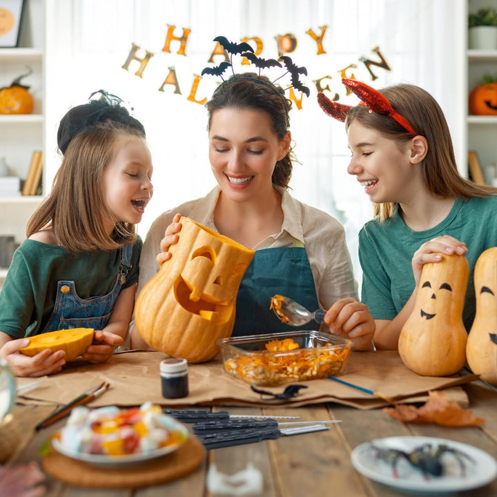 Halloween Kürbis Schnitzset - 7 Stück Kürbis Schnitzmesser Set Professionelle Schnitzwerkzeug Kürbis