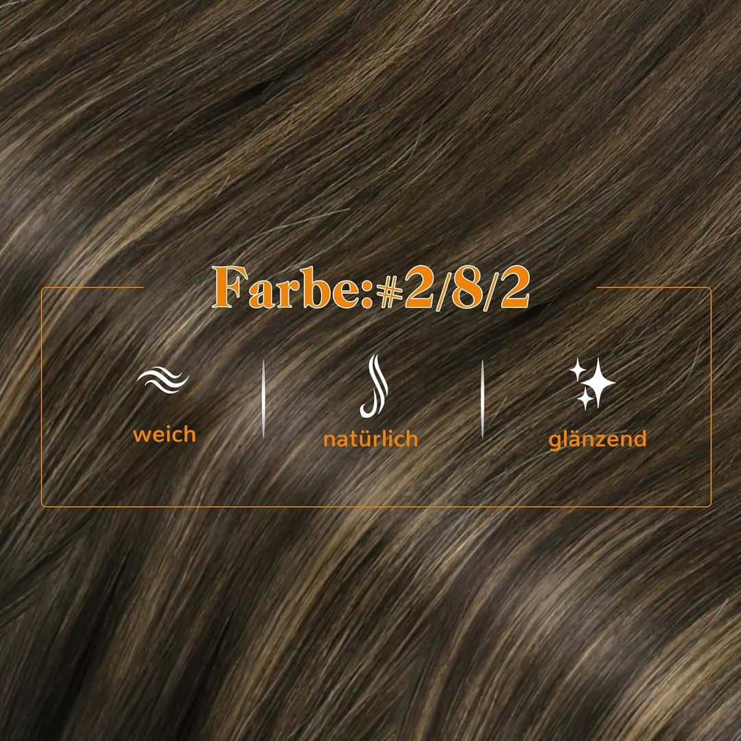 Easyouth Balayage Nanoring Haarverlängerung Echthaar 35 cm Braun Aschbraun und Dunkelstes Braun Misc