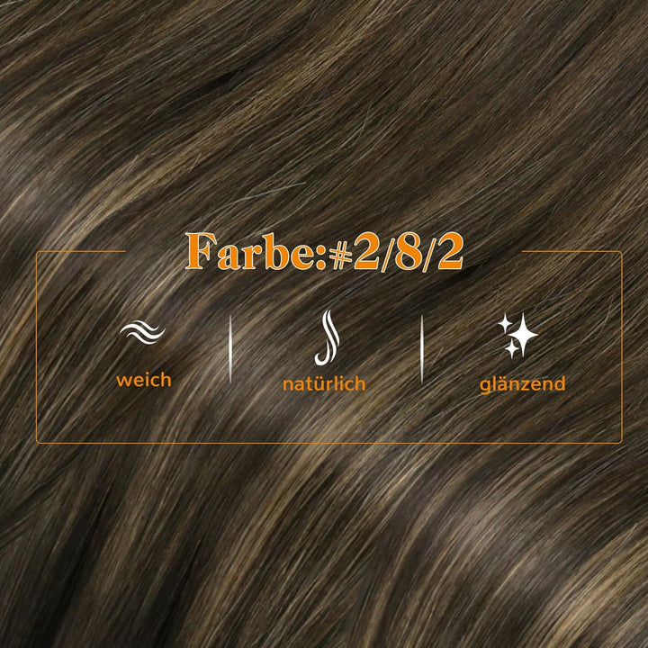 Easyouth Balayage Nanoring Haarverlängerung Echthaar 35 cm Braun Aschbraun und Dunkelstes Braun Misc