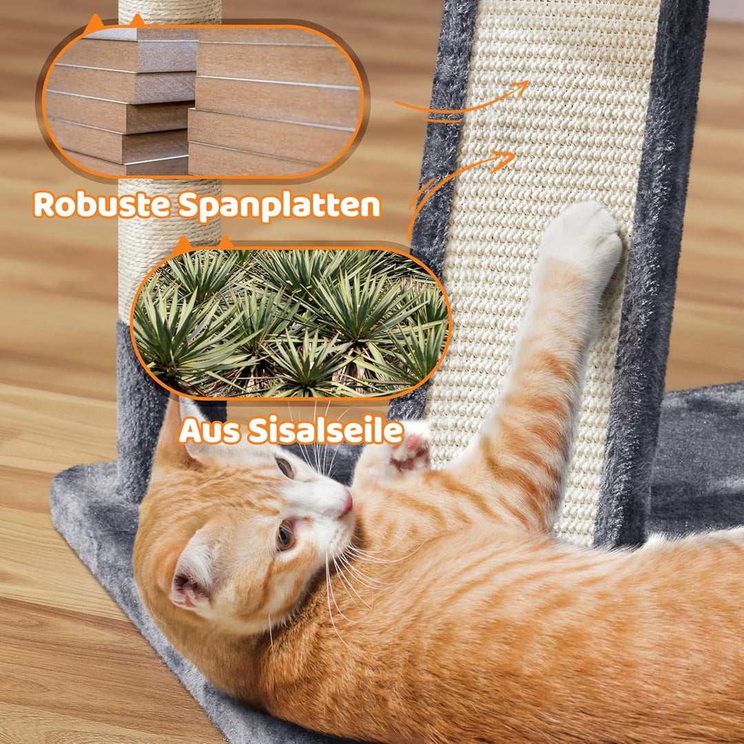 Yaheetech Kratzbaum 175 cm Katzenkratzbaum Stabil Katzenbaum mit 2 Katzenhöhlen und 3 Aussichtplattf