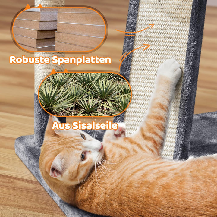 Yaheetech Kratzbaum 175 cm Katzenkratzbaum Stabil Katzenbaum mit 2 Katzenhöhlen und 3 Aussichtplattf