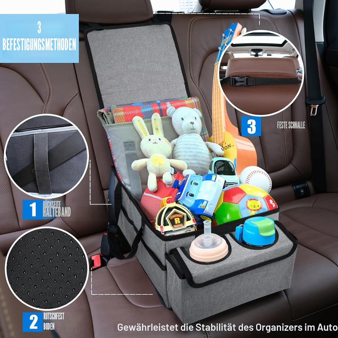 GUWINA Auto Organizer Rücksitz, Auto Organizer Kinder für Vorne und Rücksitz Klappbarer, Auto Organi