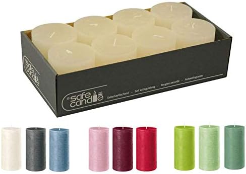 Rustikale Stumpenkerzen – 8 Stück - Wachskerzen/Rustickerzen/Adventskerzen Weihnachten (Wollweiss, K