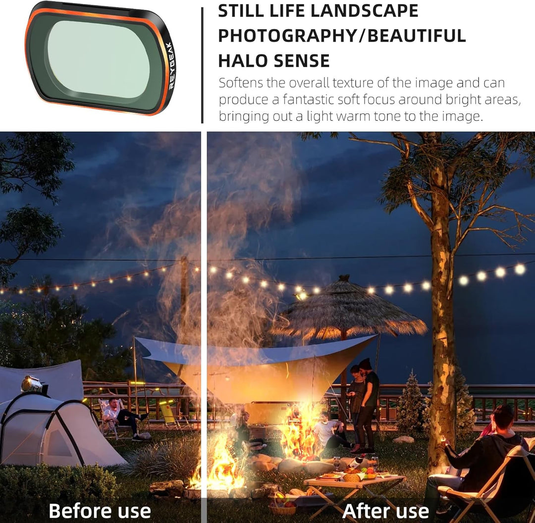 REYGEAK Black Mist Diffusion Filter für DJI Osmo Pocket 3，Schwarze Leichter Diffusionsfilter ，Verträ