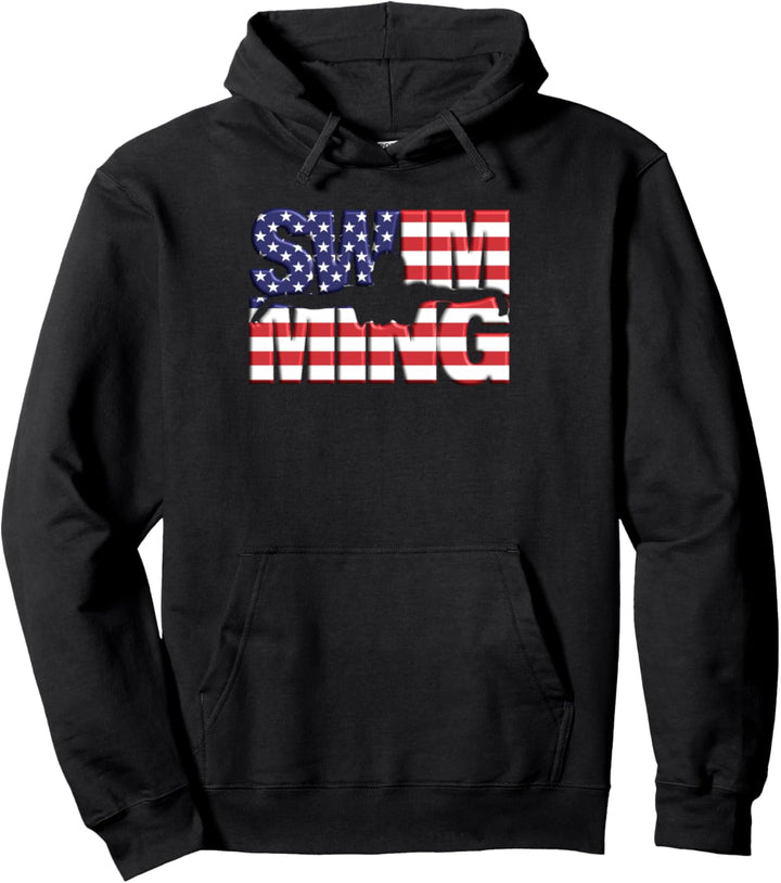 Patriotische US-Flagge, Schwimmteam, Wassersport, amerikanischer Schwimmer Pullover Hoodie